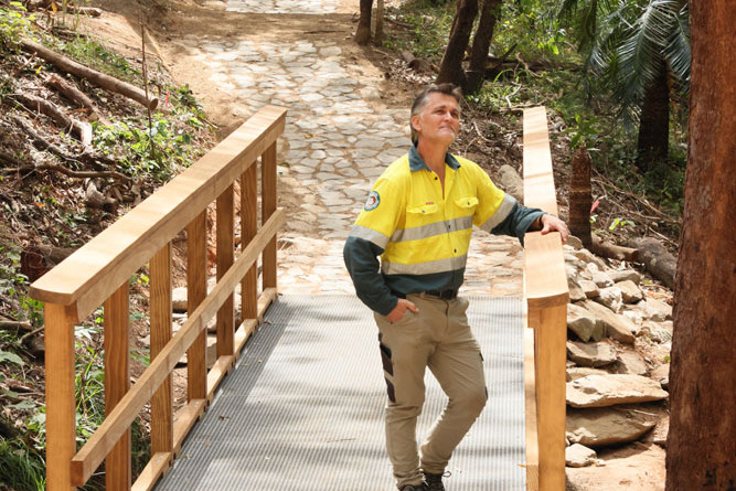 Mel Tortike is an environmental ‘shadow ranger’ making sure rare flora and fauna is not disturbed as the $47 million Wangetti Trail is being built. Picture: Supplied