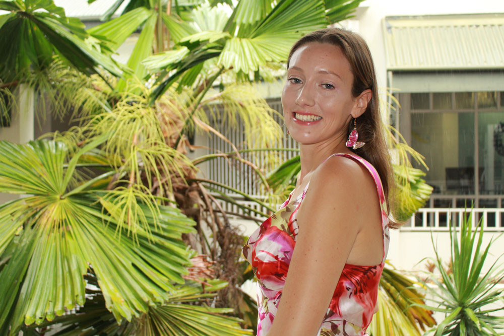 Jade Mancini wants to promote local fashion on the national stage. She will be taking her Vivienne Francine dress (pictured) and earings by Leonnata Décor (pictured).