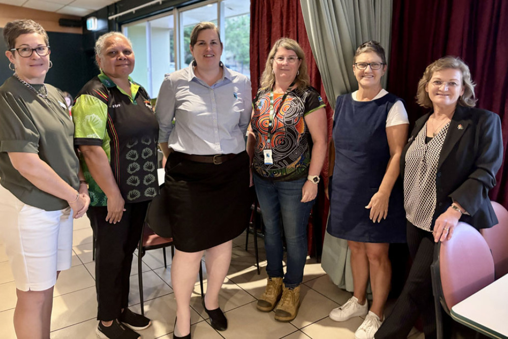 Mayor Teresa Millwood, Josie Mooka (Mamu Health Services), Alyce Haack (CCRC community development), Julie Mansfield (CCRC regulatory services, Tracey Dickinson (Community Support Centre Innisfail) and Joanne Hughes (Corrections) at the housing forum. Picture: Supplied