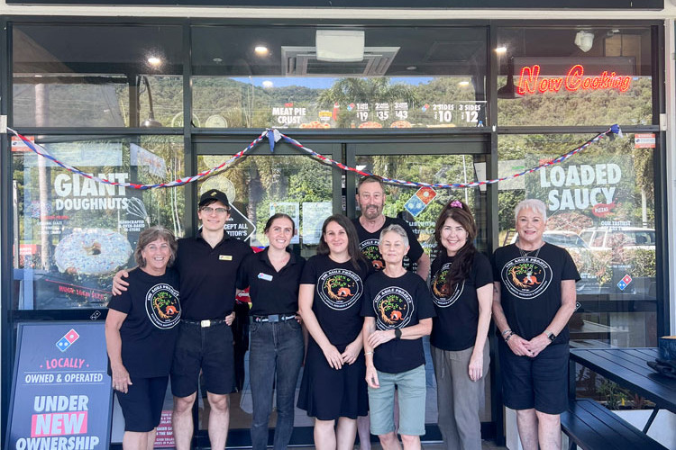 Staff from Domino’s Clifton Beach show their support for The Agile Project in Cairns, hosting a special “doughraiser” to raise funds for the local not-for-profit initiative. Picture: Supplied