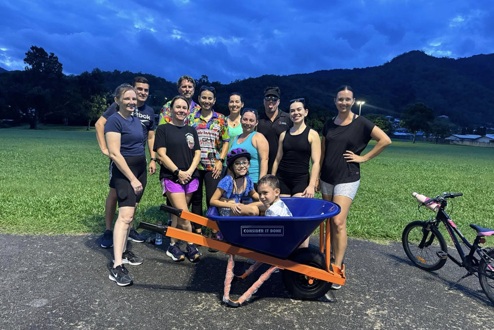 The Sisterhood of the Travelling Wheelbarrow’s team this year is Karla Lord, Tony Kelly, Rob and Janelle Marks, Narelle Fitzgerald Edwards, Selina Weyen, Sienna Shipp, Chloe Austin, Jessica Fleitas, Marcel Fleitas, Caite Lynn and Cat Roach. Picture: Karla Lord.