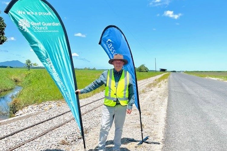 Cr Jeff Baines on stabilised Blackman Rd at Warrami. Picture: Cassowary Coast Regional Council