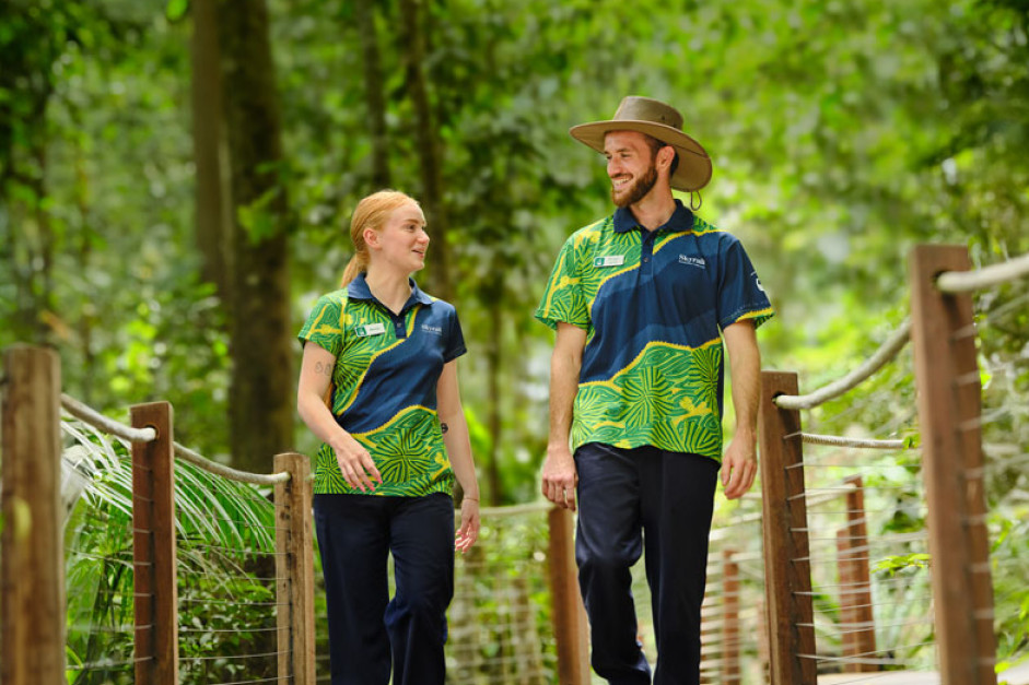 Skyrail employees Bonnie Rowe and Jared Tyerman love their careers. Picture: Supplied