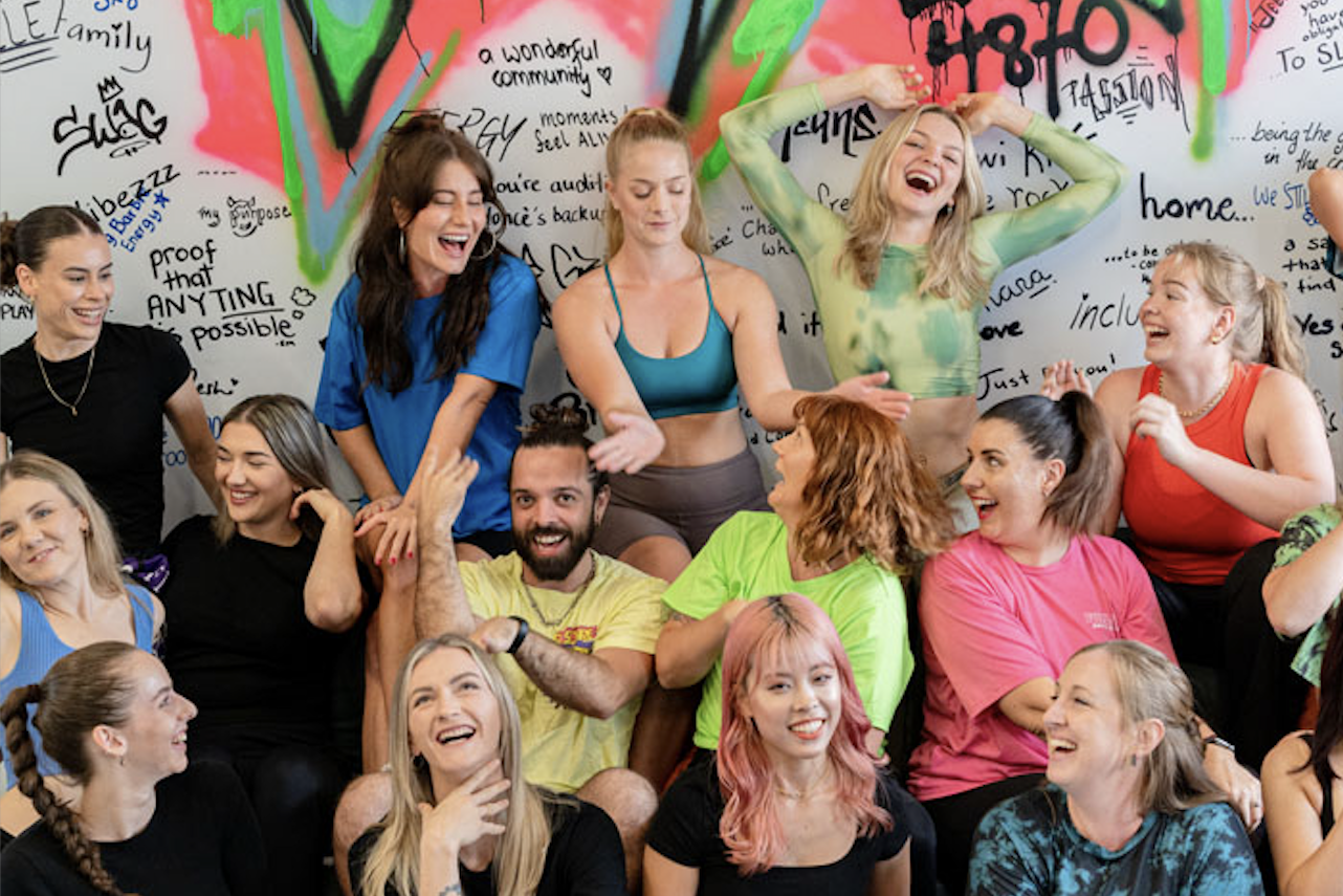 Back row, Jordyn (left), Julia Allman (studio director), Orian, Sahara, Denby. Middle row, Talia (left), Ceara, Jack, Lisa, Steph. Front row, Avalon (left), Jamie, Serina and Alex (surnames withheld). Picture: Supplied