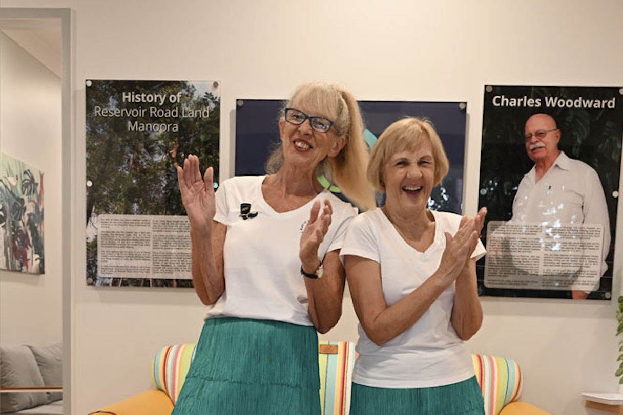 Play it Again Line Dancing Cairns dancer Nicky Morgan and founder Sybil Cumming are inviting everyone to join their line dancing social fundraiser to support COUCH and people living with cancer in Cairns. Picture: Isabella Guzman Gonzalez