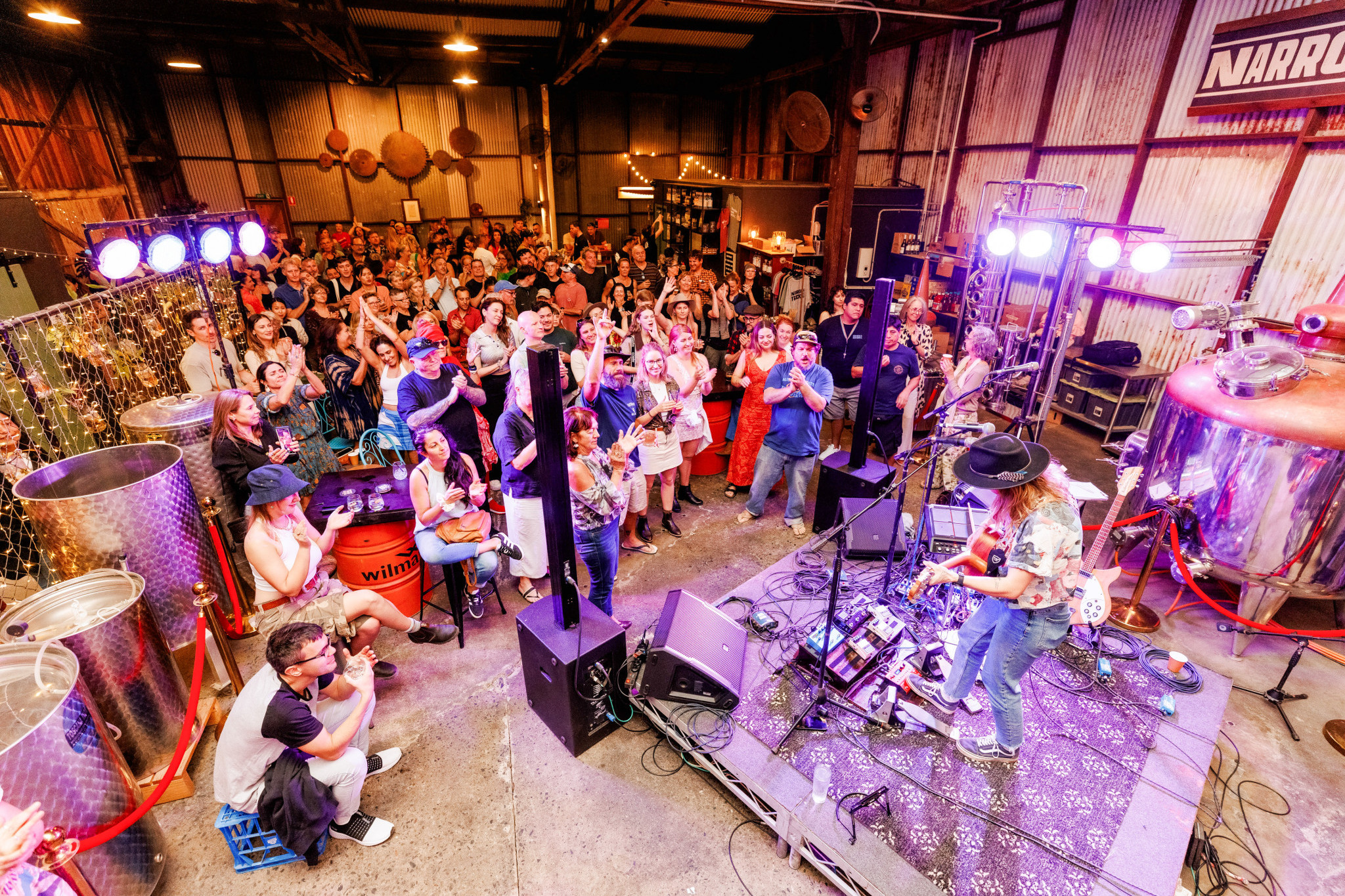 Singer-songwriter Tessa Devine had the crowd on their feet during a packed set at Narrow Tracks Distilling, one of nine buzzing venues featured in the debut Stratford Sounds live music trail. Picture: Supplied