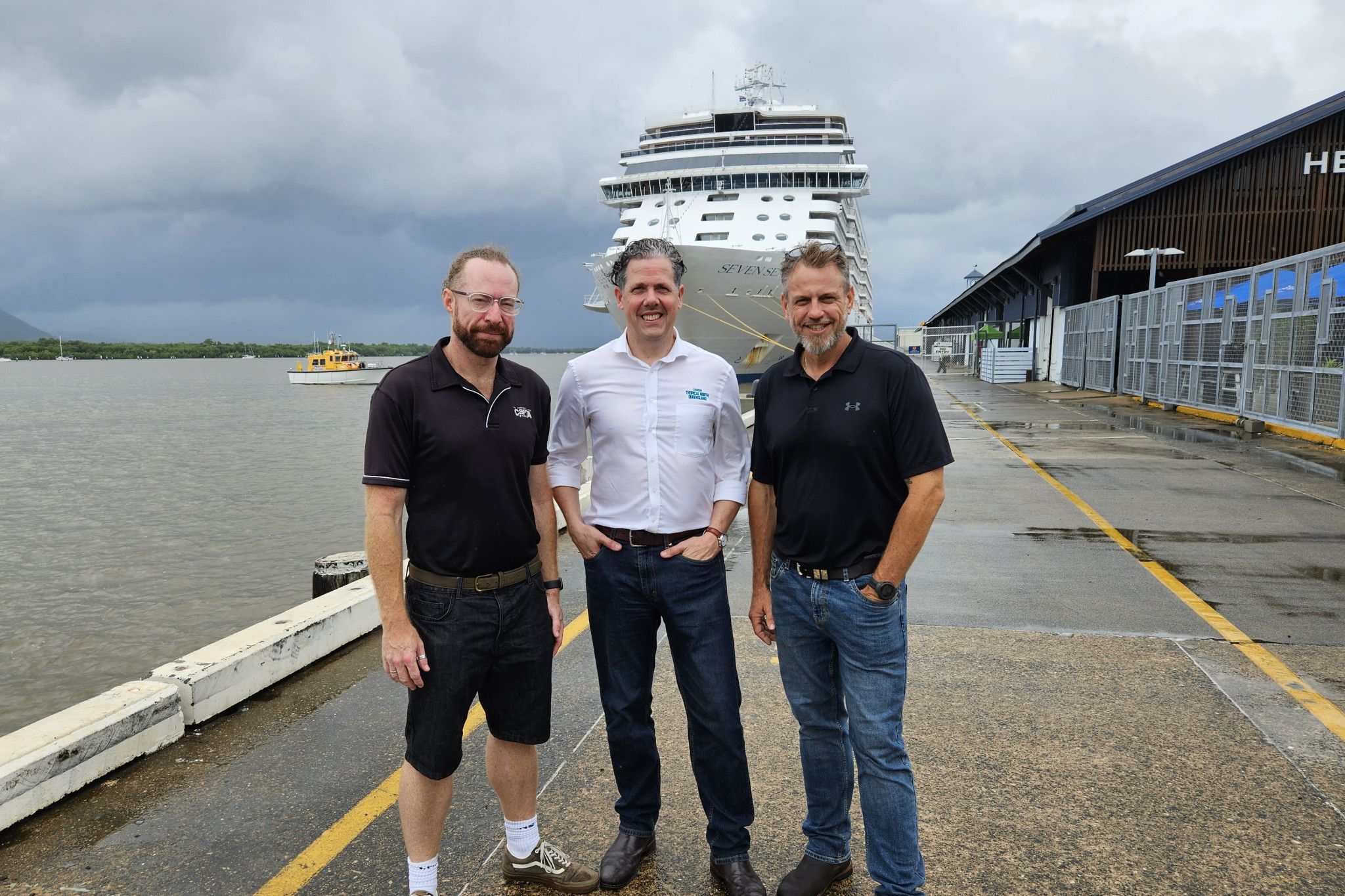 Ben Woodward of CaPTA, TTNQ’s Mark Olsen and Cairns Adventure Group’s Roderic Rees.