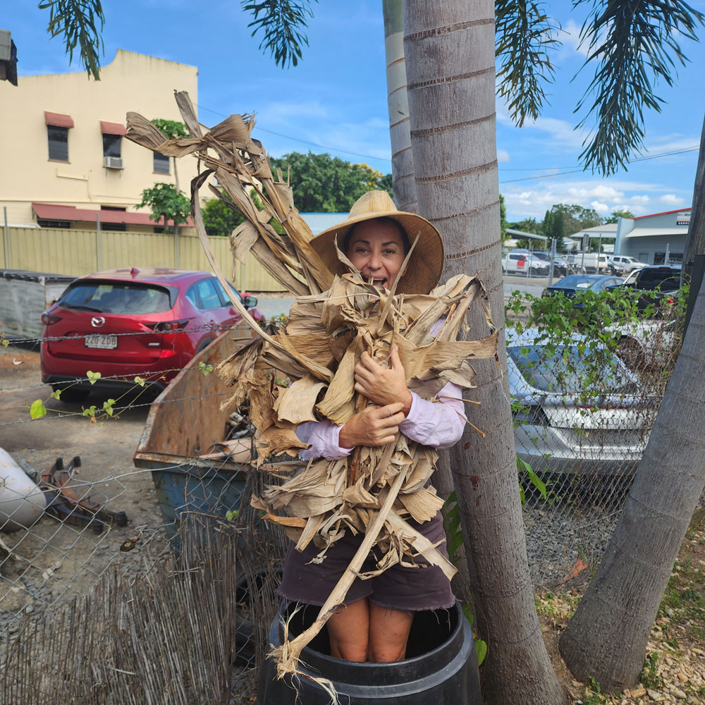 Jessa the Gardener in the compost bin