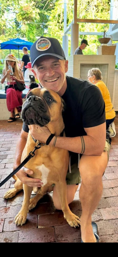 Mark Sorenson with his beloved dog.