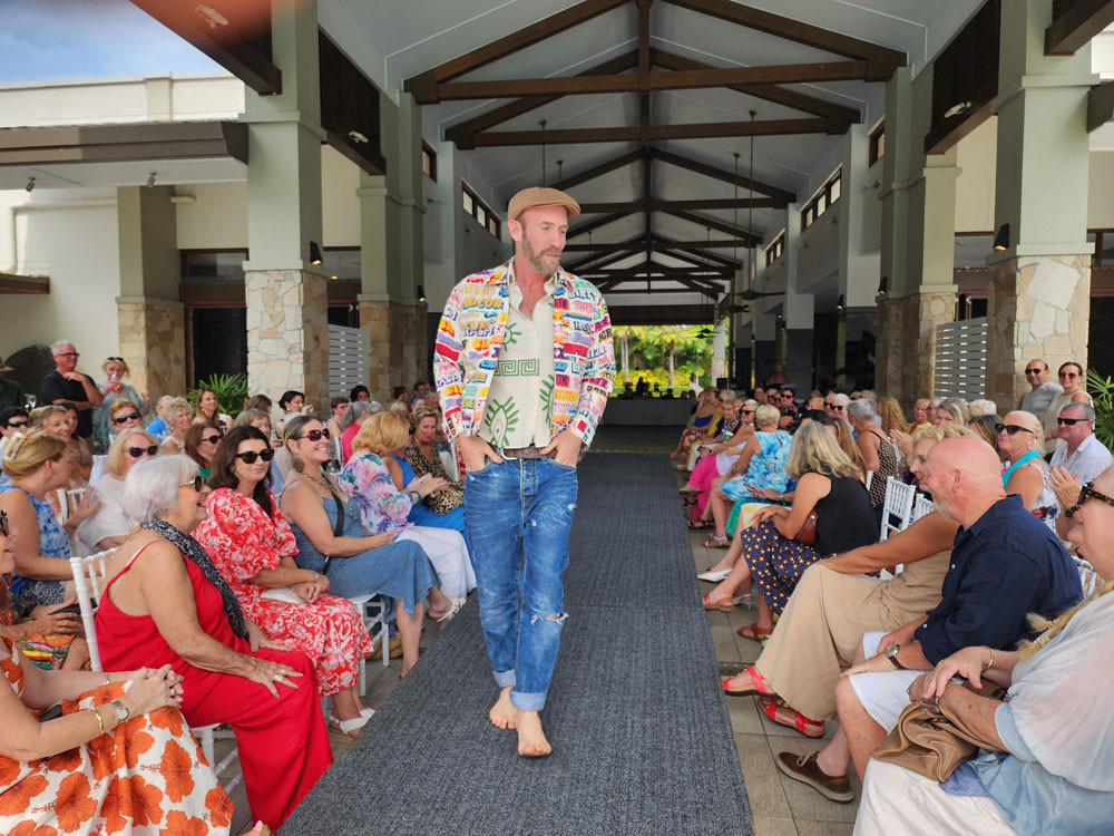 The sole male model brought his own style to the runway.