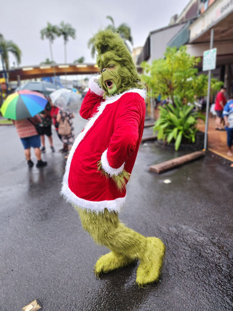 The Grinch cruising the streets causing trouble