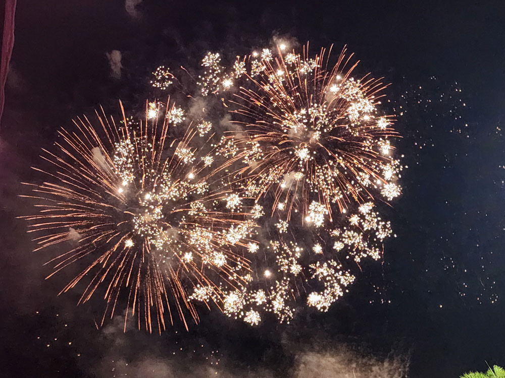 Two firework displays bring in the New Year in Port Douglas.