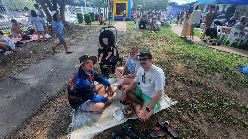Josh Lowe (left), Justin Sorbello, Amanda Murray and bub Theodore Lowe.