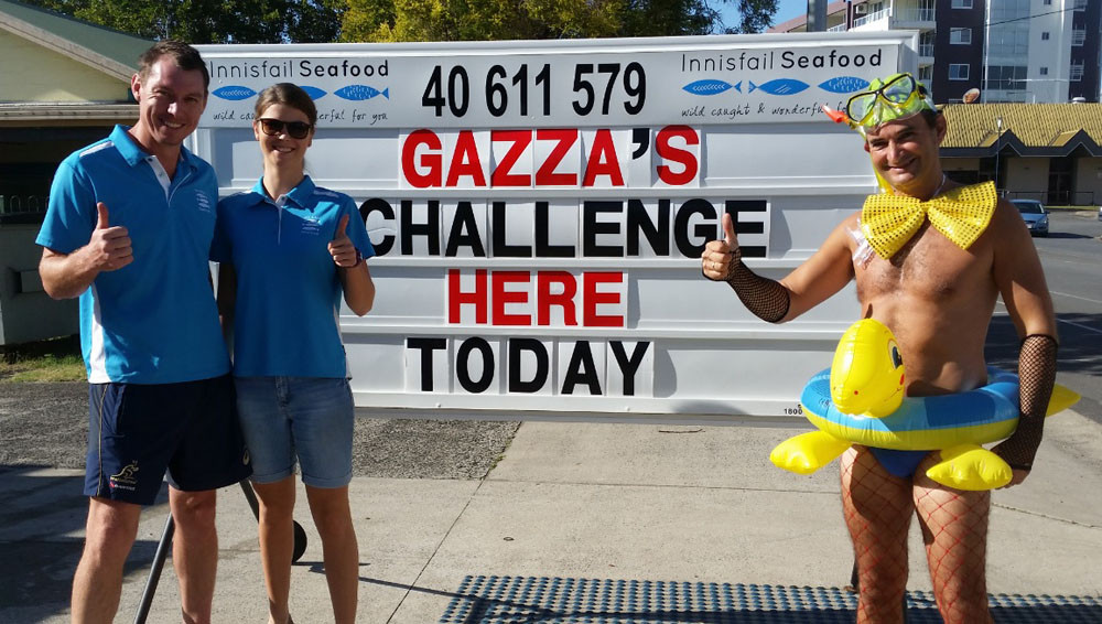 Gazza dons a wacky costume.