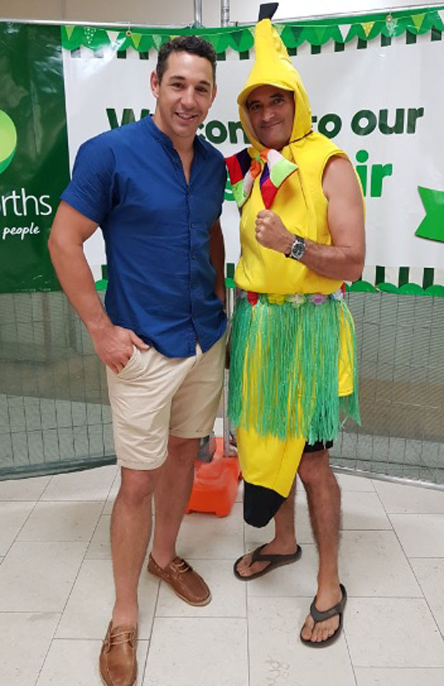 Gazza with Billy Slayter.