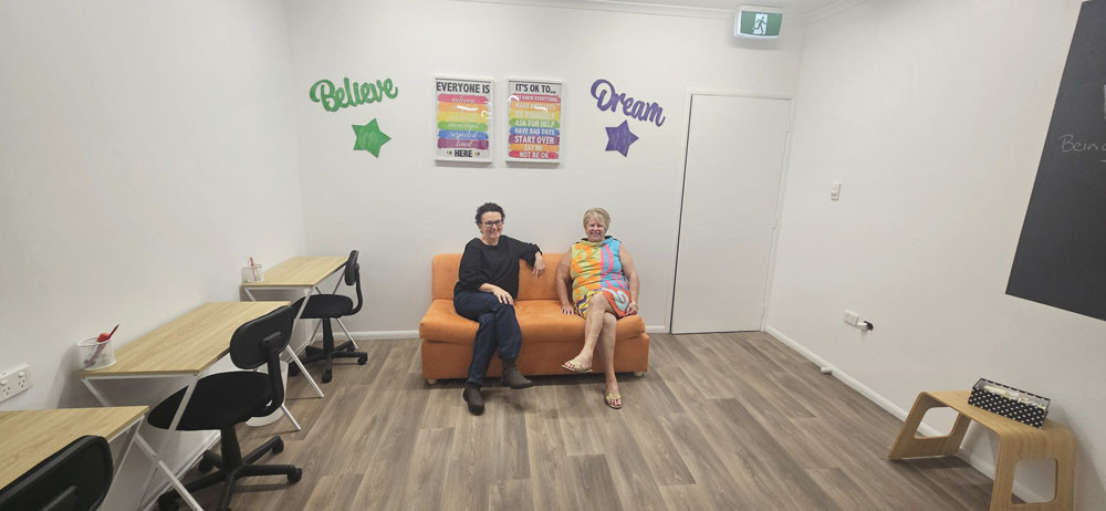 Hub manager Cat Tannock and founder Perri Conti in the education room.