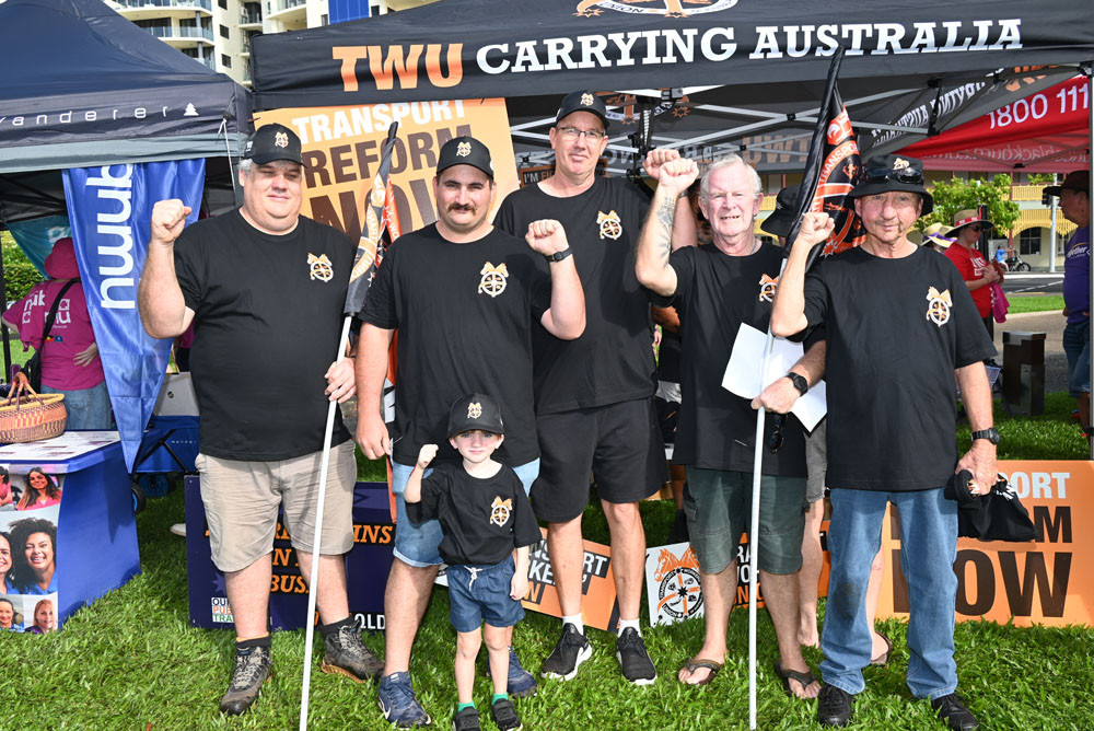 Andrew Lyle, Timothy Panopoulos, Theo Panopoulos, Judd Ward, Ian Butler and Stewie Squires of the TWU.