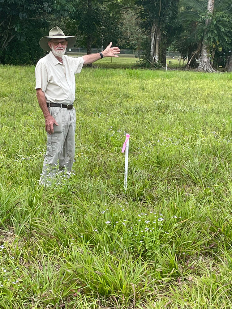 Daintree Coast Community Shed president Col McLaughlin at the proposed site for the new community shed in Diwan.