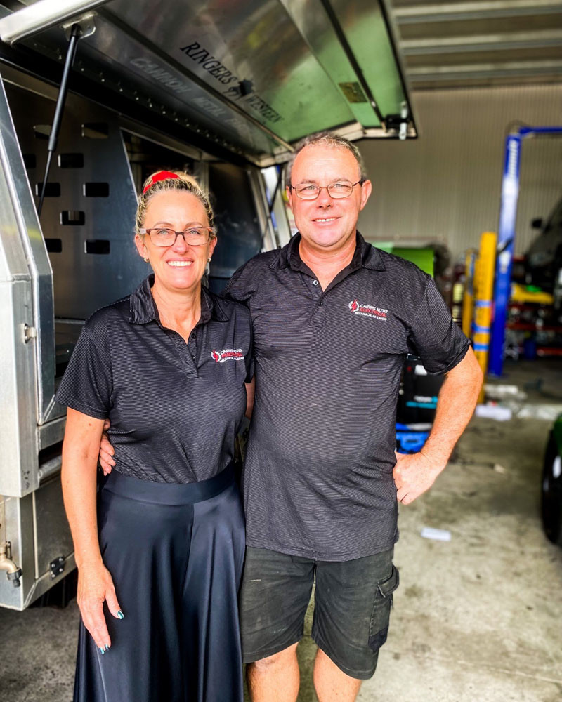 Cairns Auto Electrical owners Samantha and Brett O’Sughrue.