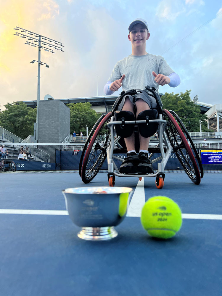 Ben Wenzel has become the first Australian junior to win a grand slam title. Pictures: Supplied