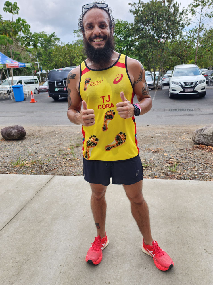 First over the line for the 4km ‘gruelling gorge gallop’ TJ Cora from Cairns, originally from Miallo.