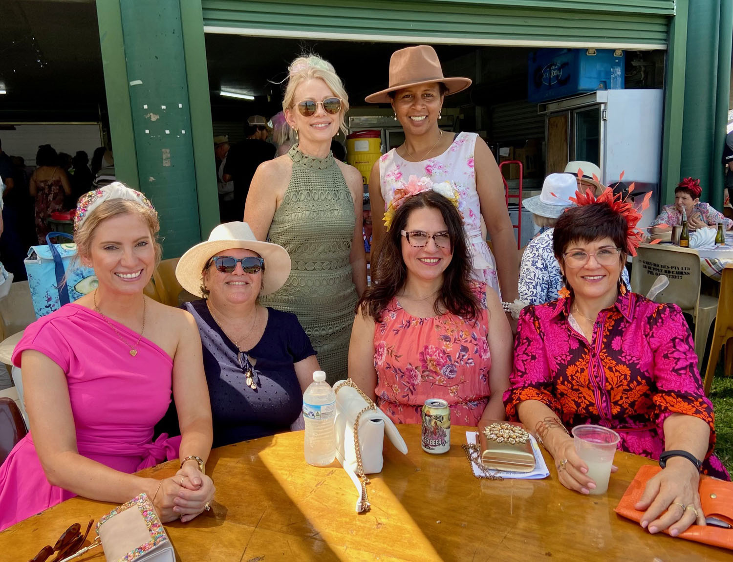 Enjoying fesivities (from left) were (at rear) Danele Marino and Annie Schwartz and (in front) Jodee Mercer, Jenelle Allen, Imogene Toft and Loretta Borgo.
