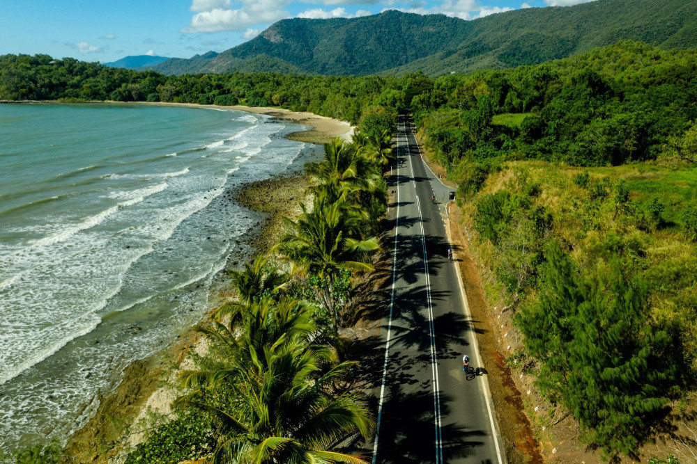 The stunning coastal scenery between Cairns and Port Douglas will be showcased during the cycle legs of Ironman 2023. Picture: The Ironman Group