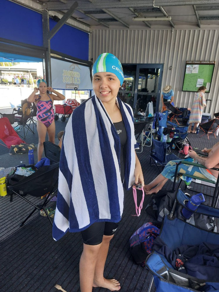 Para-swimmer Sophie Crumpton at the Woree pool. Picture: Supplied