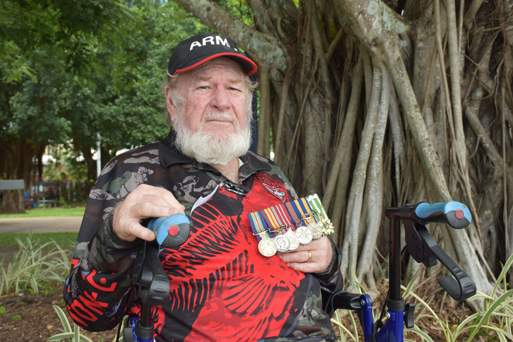 Vietnam veteran and Gordonvale RSL life member David Chalk will be honoured with the Medal of the Order of Australia for his dedication and advocacy for FNQ veterans. Picture: Isabella Guzman Gonzalez