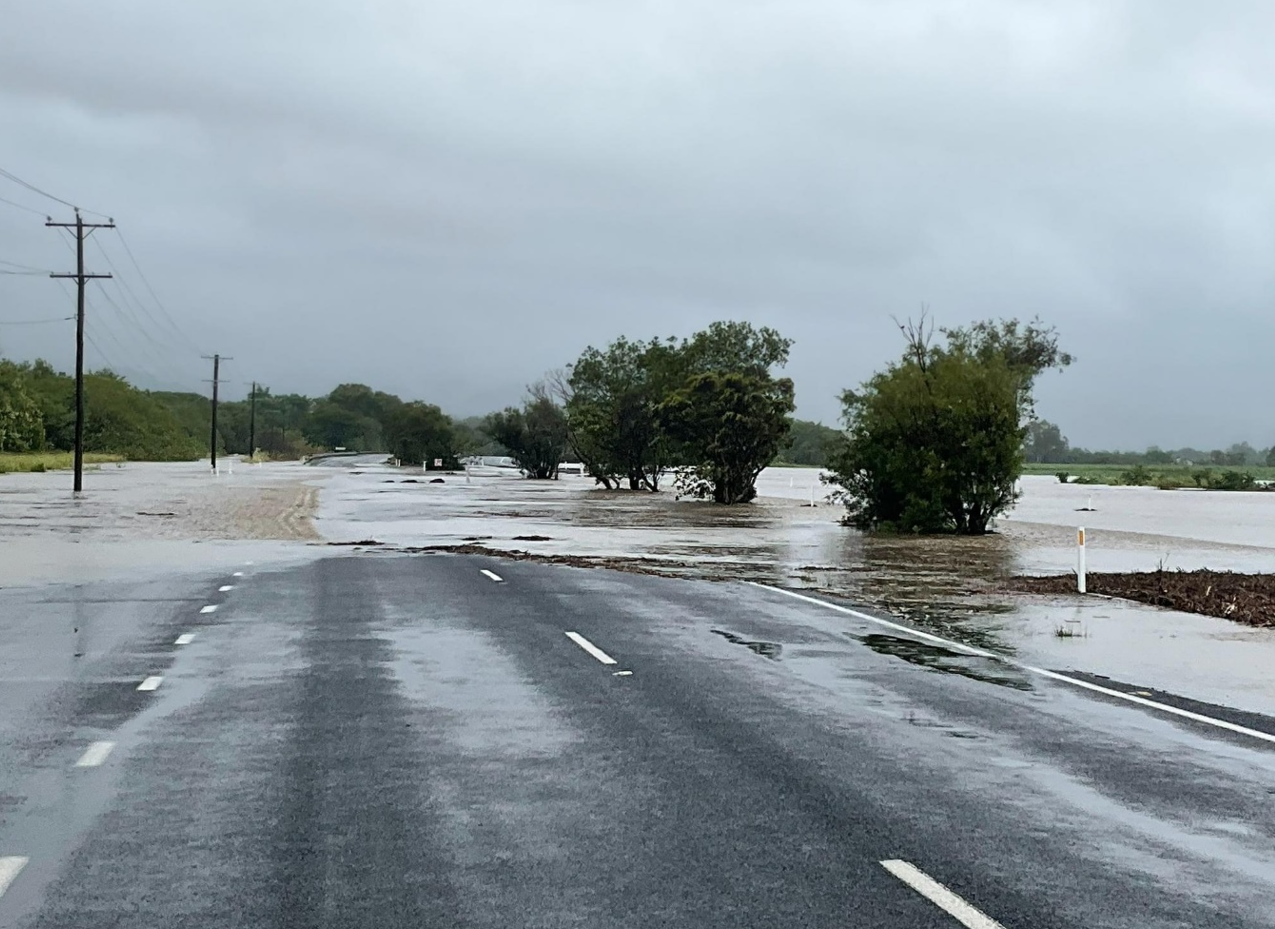 Flooding along the Captain Cook Highway in Cairns, at Thomatis Creek.