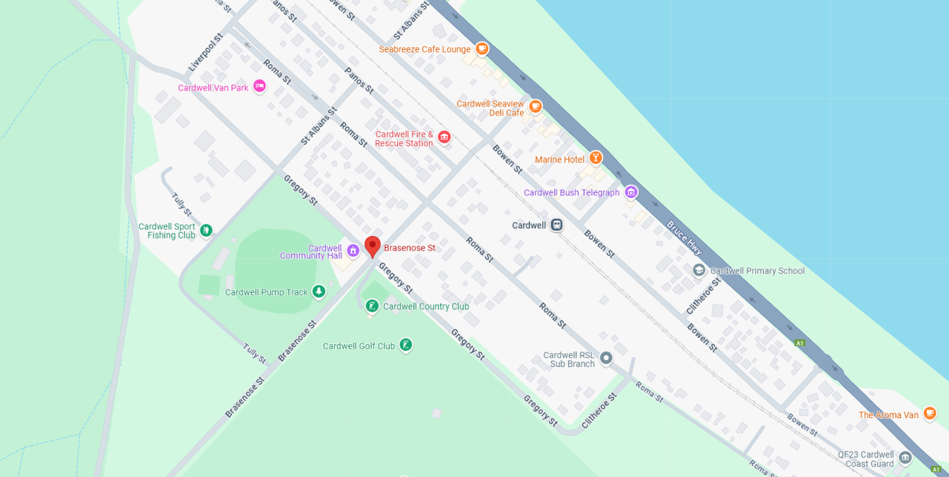The location of the hub in Brasenose St, Cardwell.